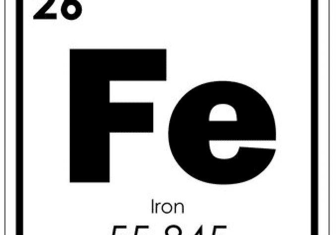 Chemical element Iron, symbol Fe